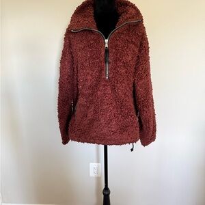 Abercrombie & Fitch Maroon Teddy Jacket